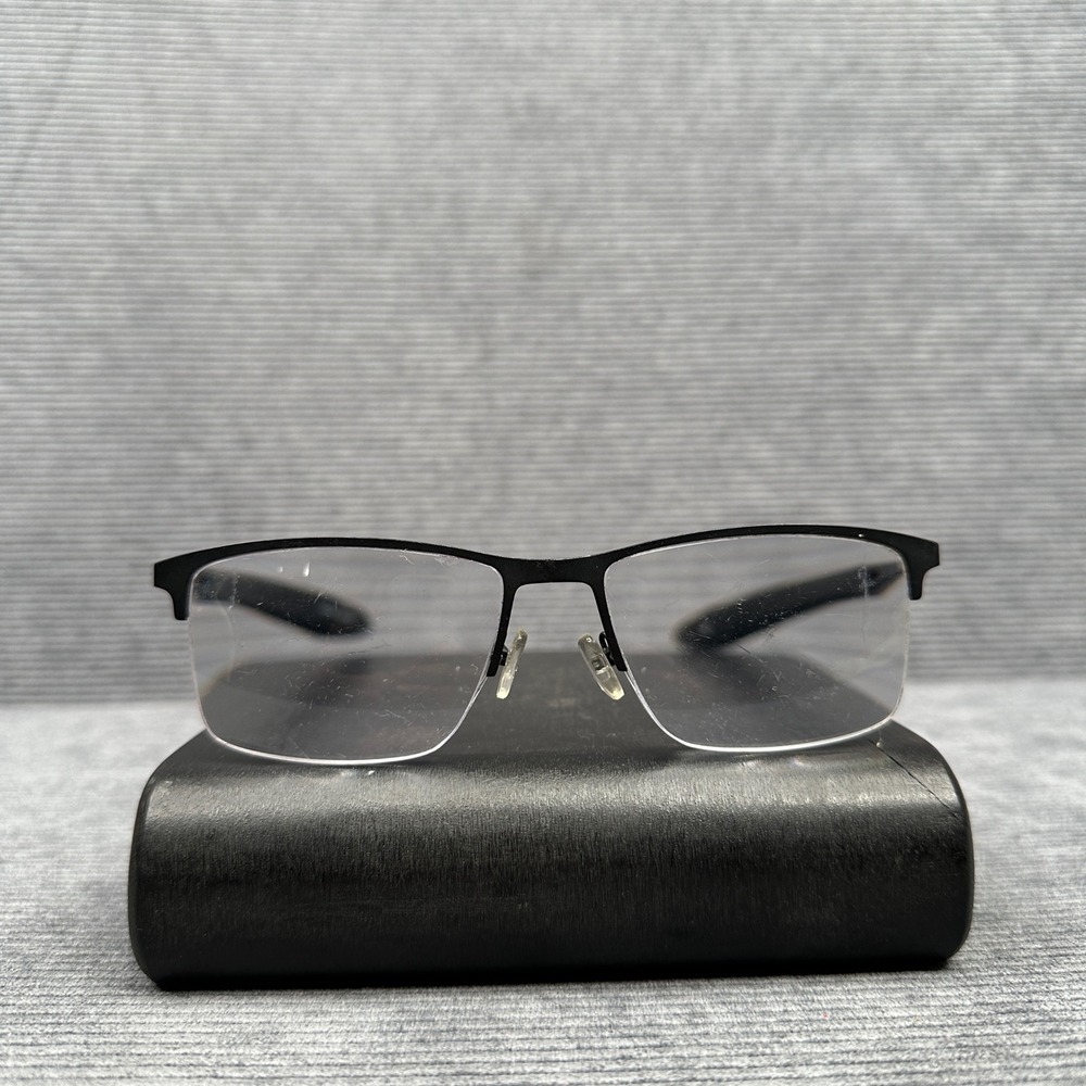 Haggar HAC119 Matte Black Semi Rimless Y2K Eyeglasses Frames 58-18-133 Mens Vtg